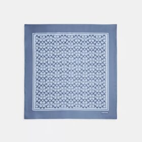 Textured Signature Print Silk Square Scarf